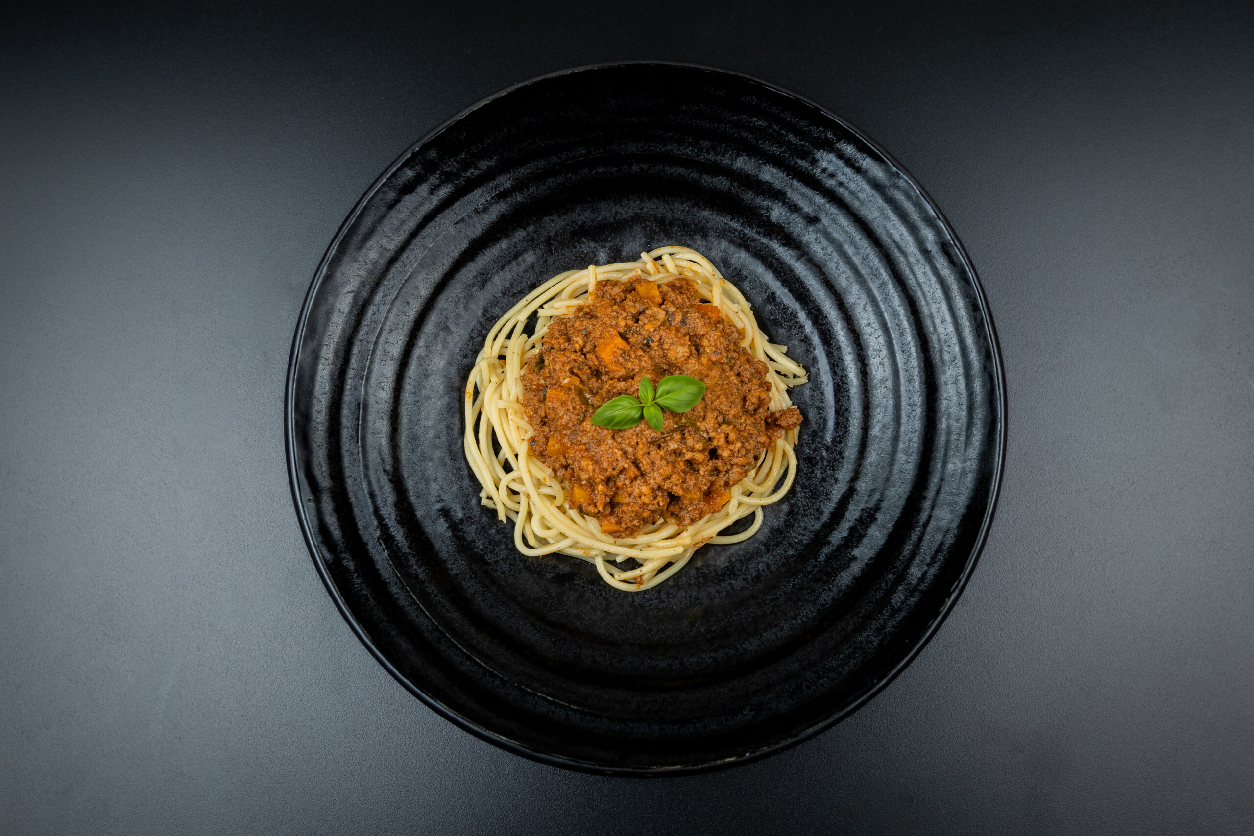 Traditional Spaghetti alla Bolognese with slow-cooked meat sauce, tomato and Parmesan cheese served at The Meet Up in Cascavelle, Mauritius.